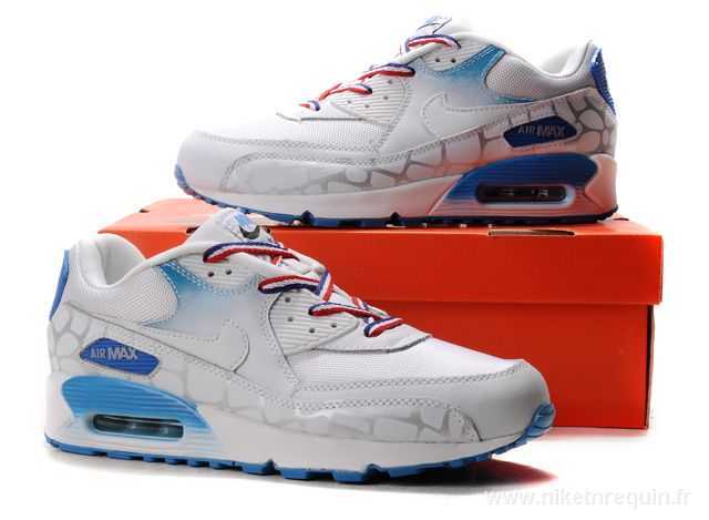 blanc et bleu air max 90 chaussures Nike (2)